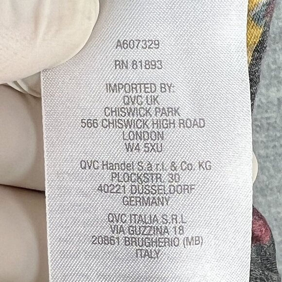 Susan Graver Weekend L Muted Floral 3/4 Sleeve Ring Detail Pullover Comfort Top - Picture 11 of 12